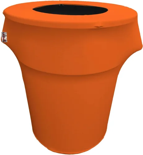 Vista 26 de LA Linen Funda elástica de elastano ajustable para cubo de basura Slim Jim de 23 galones, cubierta de contenedor de residuos, decoración de patio