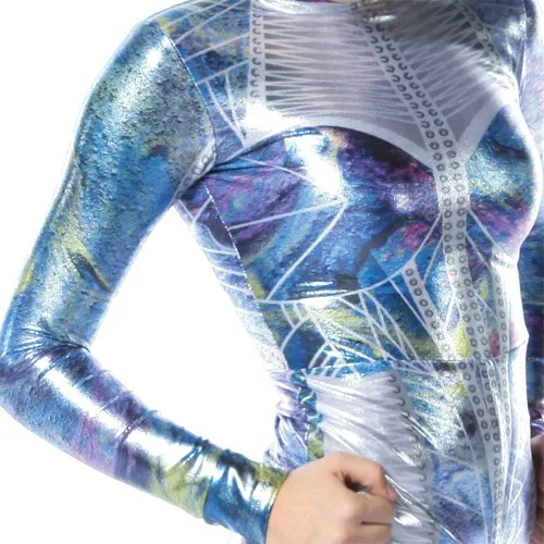 Vista 6 de Disfraz de princesa galáctica metálica para mujer, diseño intercósmico