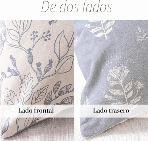 Vista 3 de SageSelvas Fundas de almohada decorativas florales de 18 x 18 pulgadas, juego de 2, fundas de almohada de estilo rústico costero azul para sofá