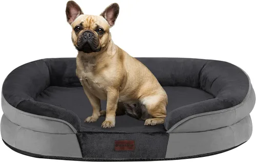 Vista 13 de Dwanton - Cama ortopédica para perros medianos con espuma de gel de memoria, sofá impermeable para perros, cama lavable para mascotas con cojín