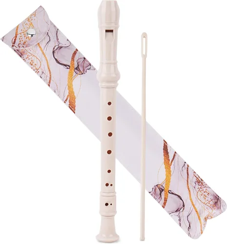 Vista 23 de Flauta para principiantes, niños y adultos, 8 agujeros, soprano, flauta de música con varilla de limpieza y funda de cuero para estudiantes