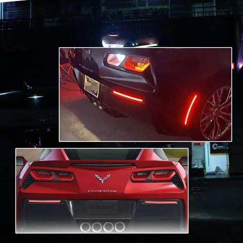 Vista 9 de Reflectores de parachoques trasero para Chevy Corvette C7 2014-2019