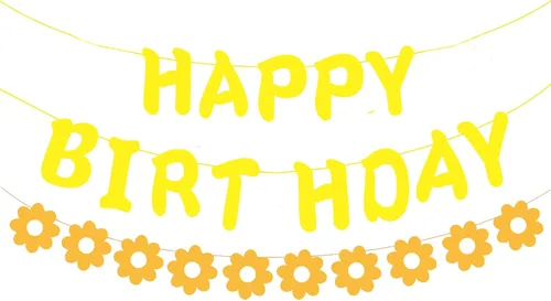Vista 15 de Cartel de feliz cumpleaños con diseño de margarita para niños y adultos, decoración de fiesta de cumpleaños (azul + blanco)