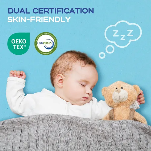 Vista 4 de VALUXE Cubrecolchón individual de 2 pulgadas con gel refrescante de espuma viscoelástica, certificado CertiPUR-US, funda y almohadilla para aliviar