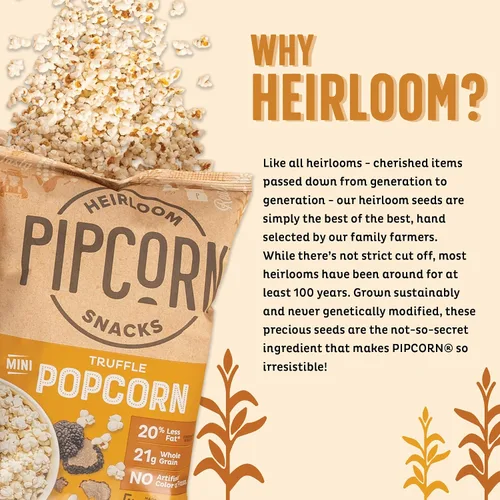 Vista 3 de Mini palomitas de maíz de Pipcorn - 4.5 onzas, sin gluten, maíz de reliquia sin OMG, aperitivos no artificiales, sin conservantes