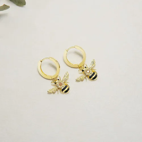 Vista 4 de PELOVNY Aretes colgantes de plata esterlina, hipoalergénicos, ágata musgo, piedra lunar, abeja, mariposa, delfín, pavo real, fénix, joyería