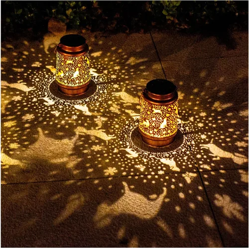 Vista 9 de Bigfoot - Faroles solares colgantes impermeables para exteriores, luces solares colgantes de pie grande, regalos para hombres y mujeres, faroles LED