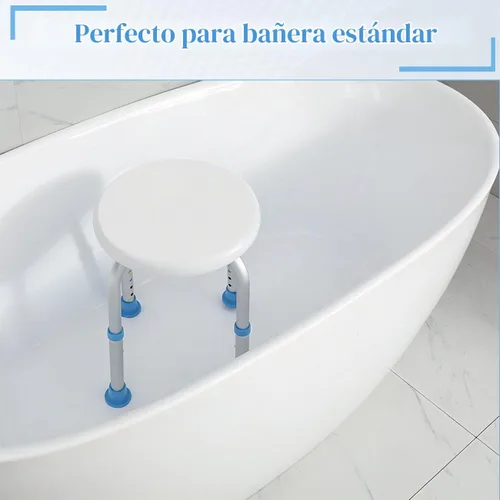 Vista 7 de SOUHEILO Silla de ducha ajustable para ducha interior, taburete de ducha redondo elegible para HSA/FSA para bañera interior, asiento de ducha sin