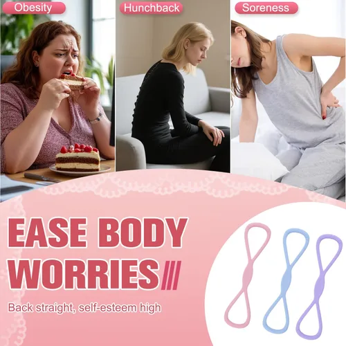 Vista 2 de Figura 8 Banda de resistencia para mujeres y hombres, banda de ejercicio con asas antideslizantes, equipo de fitness para gimnasio en casa