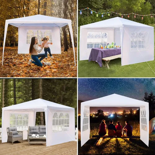 Vista 7 de BELANITAS Tiendas de campaña de fiesta de 10 x 10 con 3 ventanas, tienda de campaña para fiestas, cenador para eventos de cumpleaños, jardín