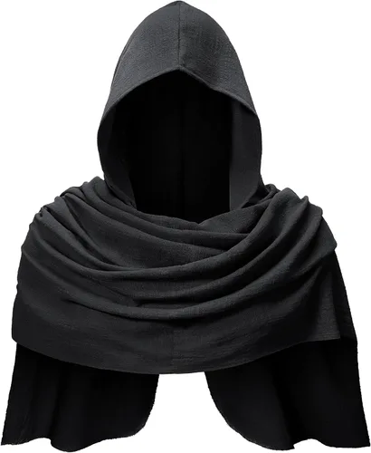 Vista 10 de Bufanda multifuncional con capucha renacentista medieval para adultos, para Halloween, cosplay, accesorios de disfraz