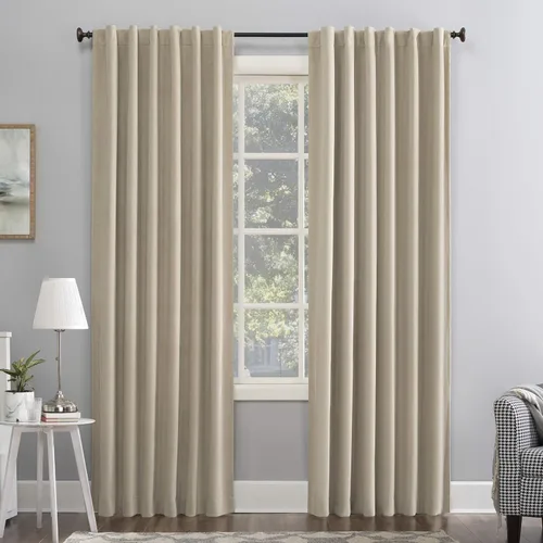 Vista 16 de Sun Zero Hampshire - Panel de cortina de terciopelo con reducción de ruido térmico, pestaña trasera, 100% opaco, 50" x 84", gris