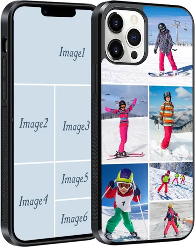 Vista 10 de Funda de teléfono personalizada para iPhone 17, 16, 15, 14, 13, 12, 11 Air Pro Max Mini 6 7 8 Plus SE1 SE2, funda de TPU suave con imagen 1 collage