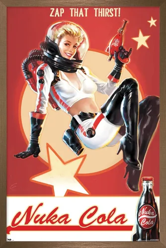 Vista 16 de Fallout 4 - Póster de pared de Nuka Cola - Zap That Thirst!, 22.4 pulgadas de largo x 14.7 pulgadas de ancho, versión enmarcada de madera de granero