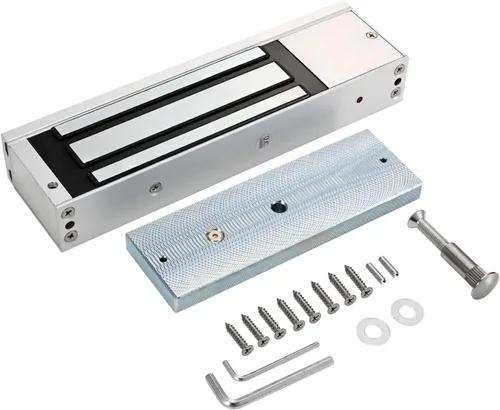 Vista 4 de Cerradura electromagnética 1200LBS 500KG Fuerza de sujeción Cerradura de puerta magnética eléctrica 12V Modo NC a prueba de fallas para sistema