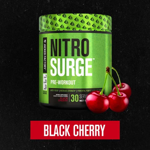 Vista 9 de Jacked Factory Nitrosurge Pre-entrenamiento en cereza negra y N.O. XT refuerzo de óxido nítrico para hombres y mujeres