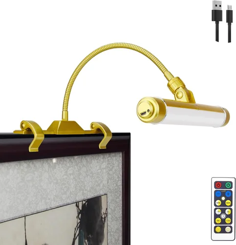 Vista 25 de LUXSWAY - Iluminación LED inalámbrica para marcos de fotos, iluminación recargable para exhibición de arte, clip para cuadros, luces para sobre