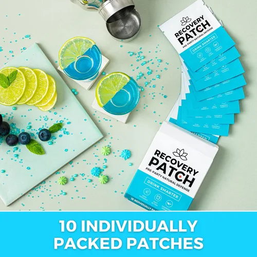 Vista 4 de Party Treats Paquete de 10 parches de recuperación – Despierta renovado y energizado con nuestro parche de ingredientes 100% naturales – Envuelto