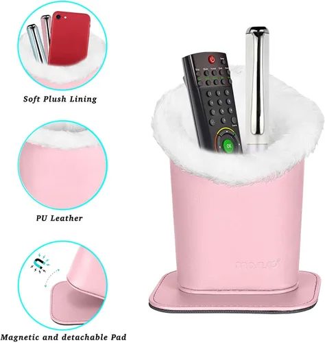 Vista 2 de MOSISO Soporte para gafas, funda de piel sintética con forro de felpa con base magnética