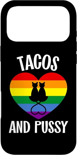 Vista 21 de Funda Queer para iPhone 14 Pro Max Lesbian Pride Stuff Tacos y Pussy Cats