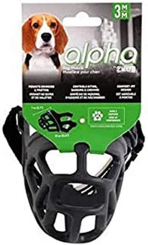 Vista 10 de ZEUS Bozal Alpha TPR para perros pequeños, diseño de ajuste cómodo que evita morder, ladrar y masticar, color negro