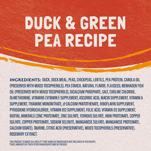 Vista 3 de Natural Balance Alimento seco para gatos adultos sin granos de ingredientes limitados, receta de pato reserva y guisantes verdes, 10 libras