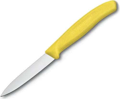 Vista 14 de Victorinox Cuchillo de pelar clásico suizo de 3.25 pulgadas con borde dentado, punta de lanza, negro