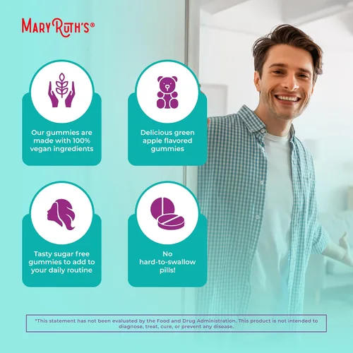 Vista 7 de MaryRuth Organics Gomitas sin azúcar hechas con musgo marino irlandés para la salud intestinal y el apoyo inmunológico formuladas para adultos