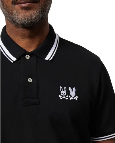Vista 3 de Psycho Bunny Kingwood Piqué Polo Negro SM (US Hombre 4), Negro
