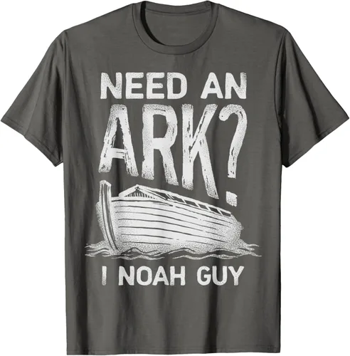 Vista 69 de Need an Ark I Noah Guy Funny Christian Men Women Pun Humour T-Shirt Negro