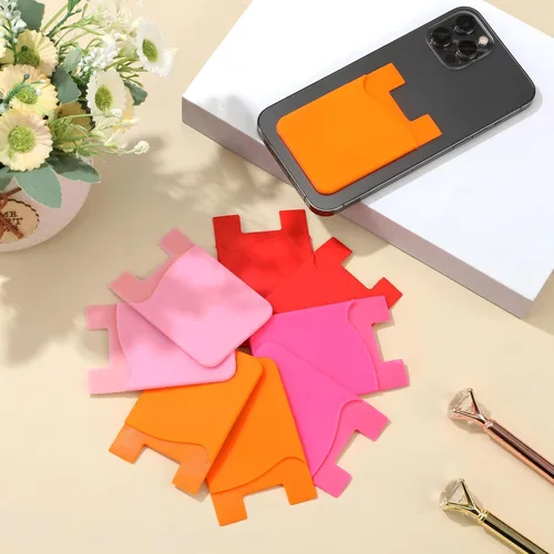 Vista 7 de Frienda 24 portatarjetas de teléfono adhesivo de silicona para la parte posterior del teléfono, funda adhesiva para tarjetas de crédito compatible