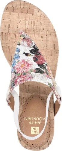Vista 4 de WHITE MOUNTAIN Sandalias de cuña Aida para mujer Blanco