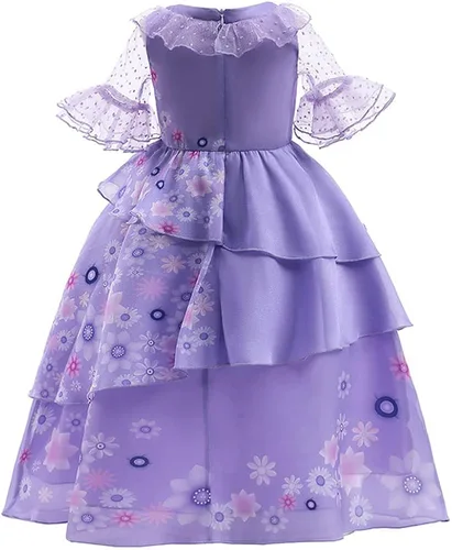 Vista 2 de POPSAME Encanto Mirabel - Disfraz de princesa para niñas disfraz de Isabela para Halloween cosplay
