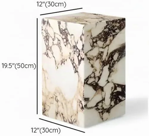 Vista 3 de LITFAD Mesa auxiliar de estilo moderno, mesa auxiliar rectangular de piedra de mármol, escritorio para sala de estar, escritorio de té para muebles