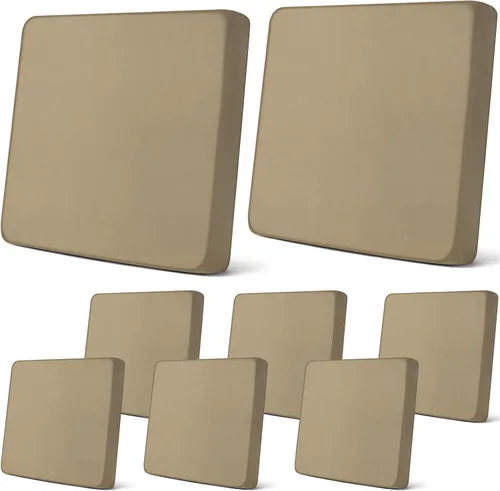 Vista 24 de Newwiee Funda de cojín, para cojín de asiento de sofá o sillón, 8 unidades, elástica, para sofá, muebles de patio y exteriores, de repuesto, suave