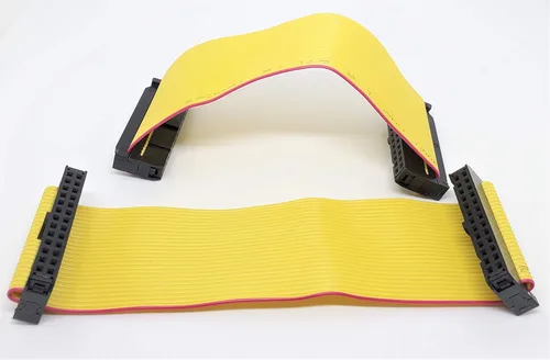 Vista 5 de Paquete de 2 conectores hembra IDC 2x13 26P 0.100 in 5.9 in 5.5 pulgadas, cable de cinta plano amarillo, filas dobles 26 pines 0.1" paso FC F/F