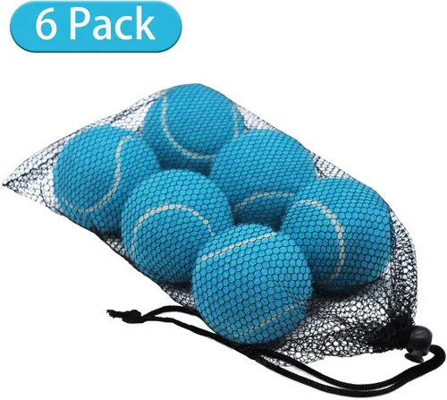 Vista 2 de SHYUJAJIE Pelotas de tenis, paquete de 6 pelotas de tenis de entrenamiento, pelotas de práctica de alta elasticidad para principiantes, pelotas