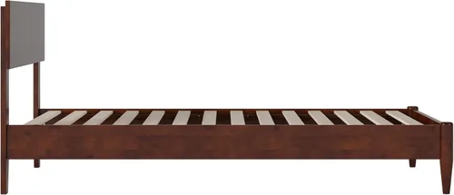 Vista 11 de AFI, Aria - Cama de plataforma moderna de perfil bajo de madera maciza, tamaño individual, nogal Nuez