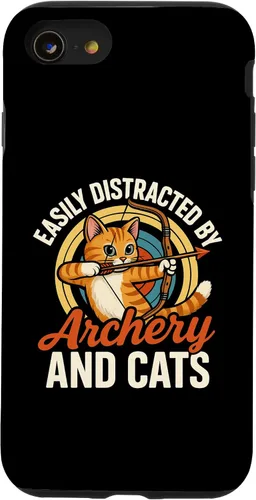 Vista 18 de Funny Cat Parent Gift Easily Distracted by Archery and Cats Case for iPhone 17
