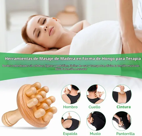 Vista 7 de Herramientas de masaje de terapia de madera 6 en 1 masajeador de drenaje linfático kit de maderoterapia, masajeador de madera herramientas