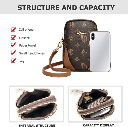 Vista 4 de Sweetovo Bolso cruzado para teléfono celular, pequeño bolso de hombro con correa ajustable