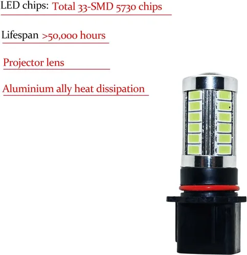Vista 5 de Luces antiniebla brillantes LED DRL, azul hielo, P13W