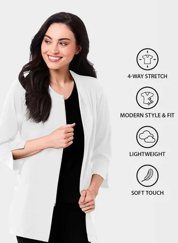 Vista 7 de Maevn Smart Lab Coats - Chaqueta de laboratorio con manga de 34 pulgadas para mujer