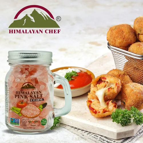 Vista 2 de Himalayan Chef Sal rosa del Himalaya, tarro de masón, grano grueso, 17.5 onzas (paquete de 4)