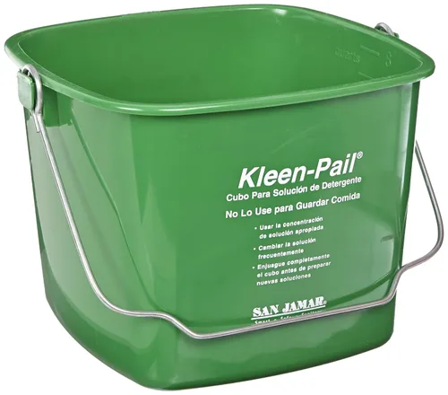 Vista 5 de San Jamar Kleen-Pail® - Cubo de limpieza de plástico, 3 cuartos de galón, color rojo
