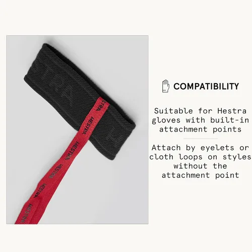 Vista 3 de Hestra Correas elásticas de muñeca para hombre para esquí y snowboard, accesorios de correa de guante (100/1.378 in)