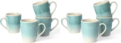 Vista 30 de Juego de Tazas de Café Famiware, Juego de 4 Tazas de 13 oz, Tazas de Gres para Café con Leche, Té Caliente, Mocha, Cacao, Capuchino, Aptas