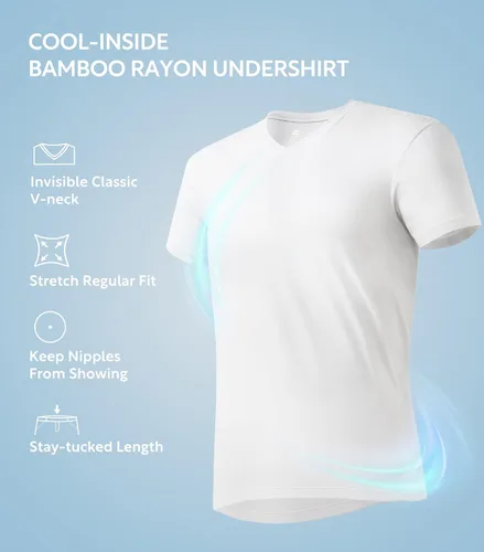 Vista 3 de DAVID ARCHY Camisetas suaves y cómodas de rayón de bambú para hombre, camisetas de manga corta, paquete de 3