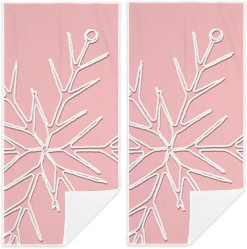 Vista 11 de Juego de 2 toallas de mano para árbol de Navidad, color blanco y negro, juego de 2 toallas de baño absorbentes de copos de nieve, toallas