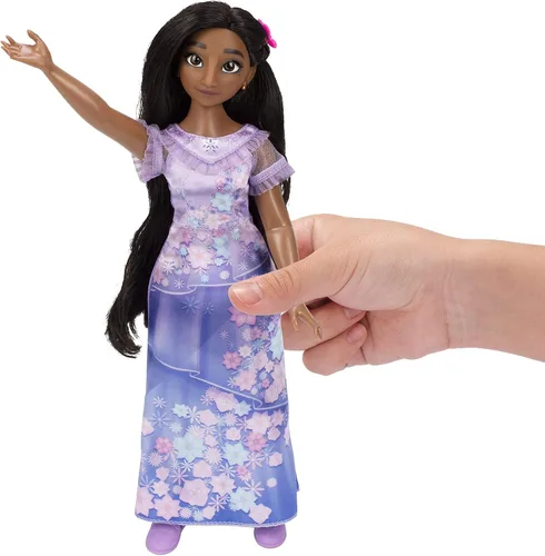 Vista 3 de Disney Encanto Muñeca de moda de Isabela con vestido, zapatos y horquilla
